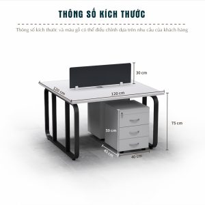 Bàn Cụm 2 Nhân Viên Cao Cấp BKHOME FGBCNV051
