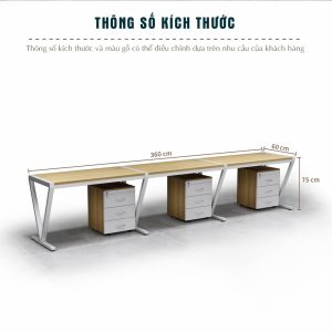 Bàn Cụm 3 Nhân Viên Cao Cấp BKHOME FGBCNV033