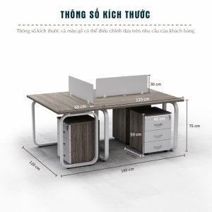 Bàn Cụm 3 Nhân Viên Cao Cấp BKHOME FGBCNV052