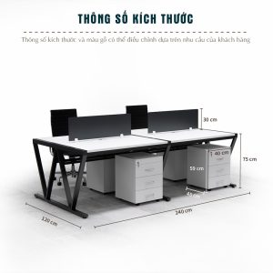 Bàn Cụm 4 Nhân Viên Cao Cấp BKHOME FGBCNV036