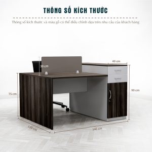 Bàn Cụm 2 Nhân Viên Cao Cấp BKHOME FGBCNV04