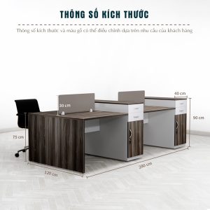Bàn Cụm 4 Nhân Viên Cao Cấp BKHOME FGBCNV05