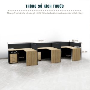 Bàn Cụm 3 Nhân Viên Cao Cấp BKHOME FGBCNV011