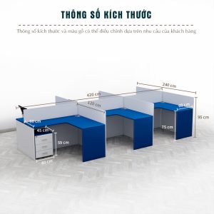 Bàn Cụm 6 Nhân Viên Cao Cấp BKHOME FGBCNV012