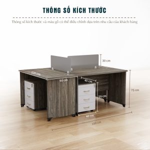 Bàn Cụm 3 Nhân Viên Cao Cấp BKHOME FGBCNV018