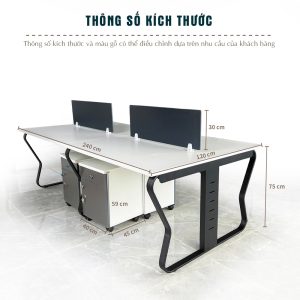 Bàn Cụm 4 Nhân Viên Cao Cấp BKHOME FGBCNV019