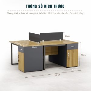 Bàn Cụm 3 Nhân Viên Cao Cấp BKHOME FGBCNV024