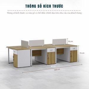 Bàn Cụm 5 Nhân Viên Cao Cấp BKHOME FGBCNV025