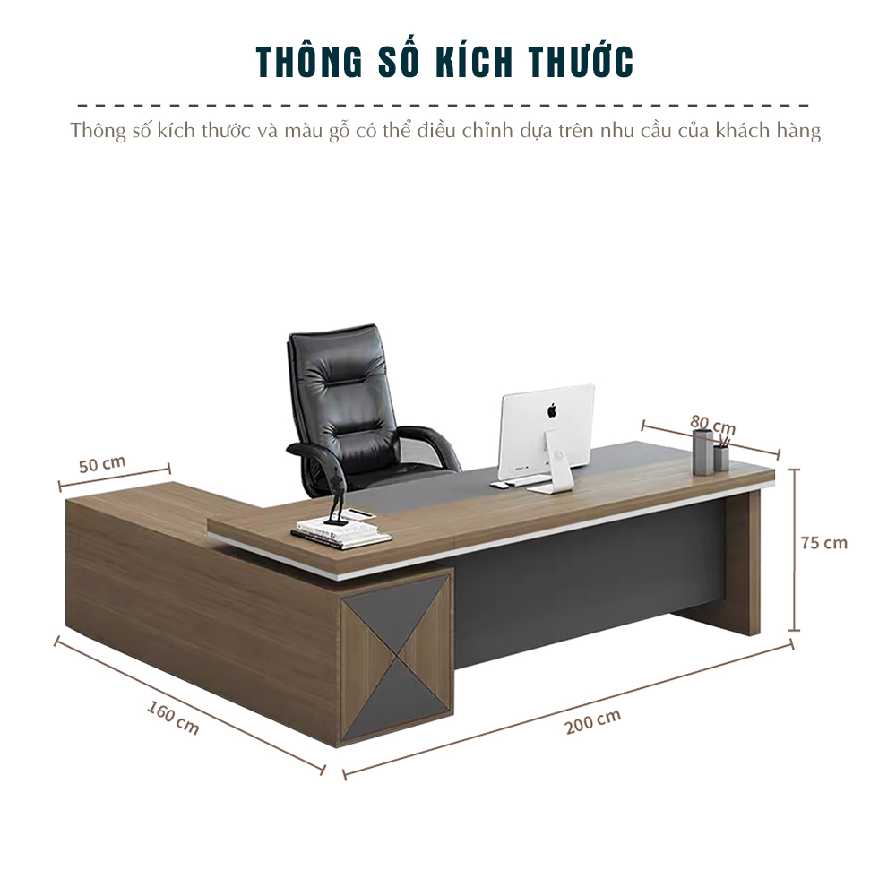 ban-giam-doc-fergus-fgbgd082-5-1 tủ phụ bàn giám đốc, thiết kế ngăn kéo bàn, bàn chữ L MDF, bàn làm việc cho lãnh đạo, FGBGD082