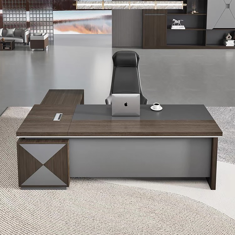 bàn giám đốc FGBGD084, bàn làm việc giám đốc, nội thất văn phòng cao cấp, bàn gỗ MDF phủ Melamin