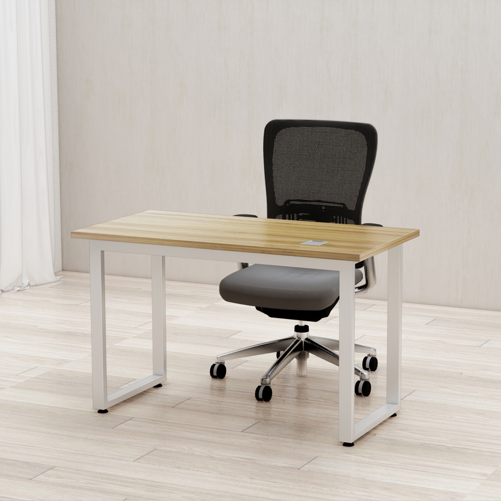 bàn nhân viên đơn giản, bàn làm việc 120x60, bàn chân sắt Melamin, nội thất văn phòng BK HOME, mẫu bàn gỗ sáng