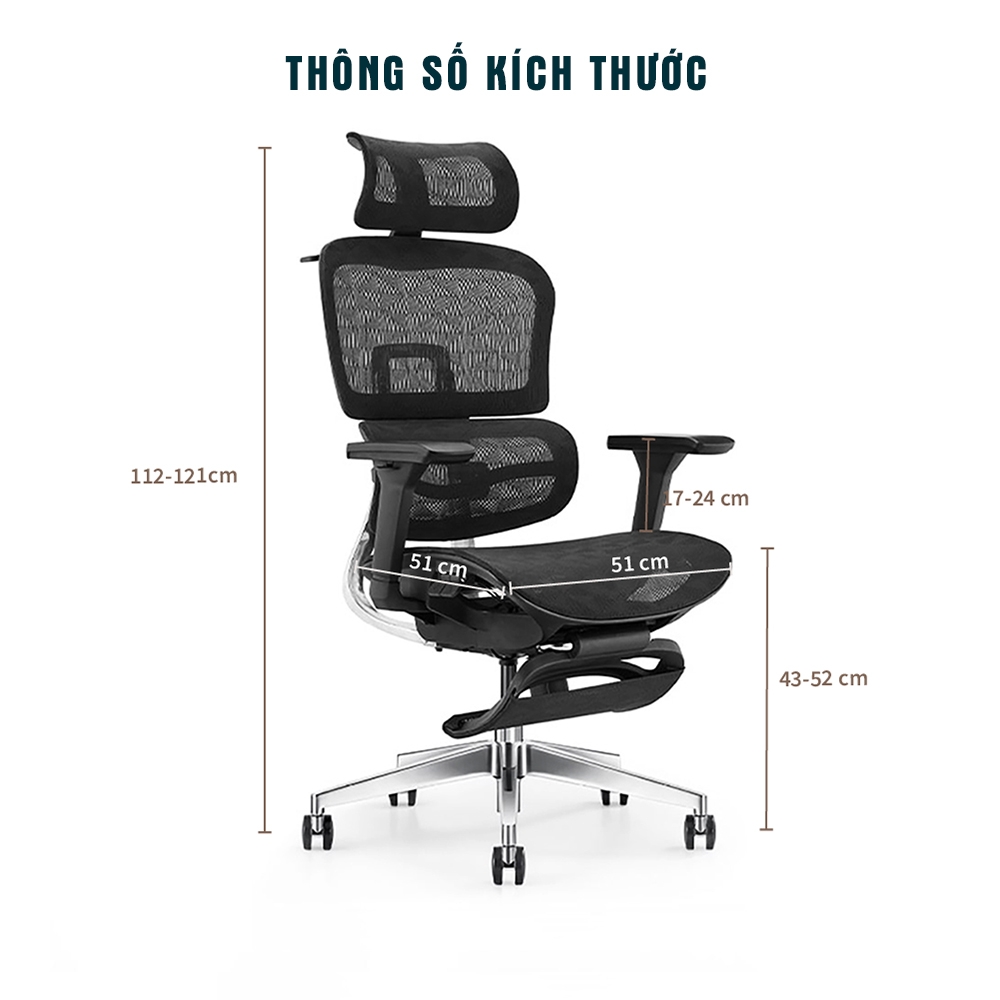 Ghế Xoay Công Thái Học Cao Cấp BKHOME FGEG02