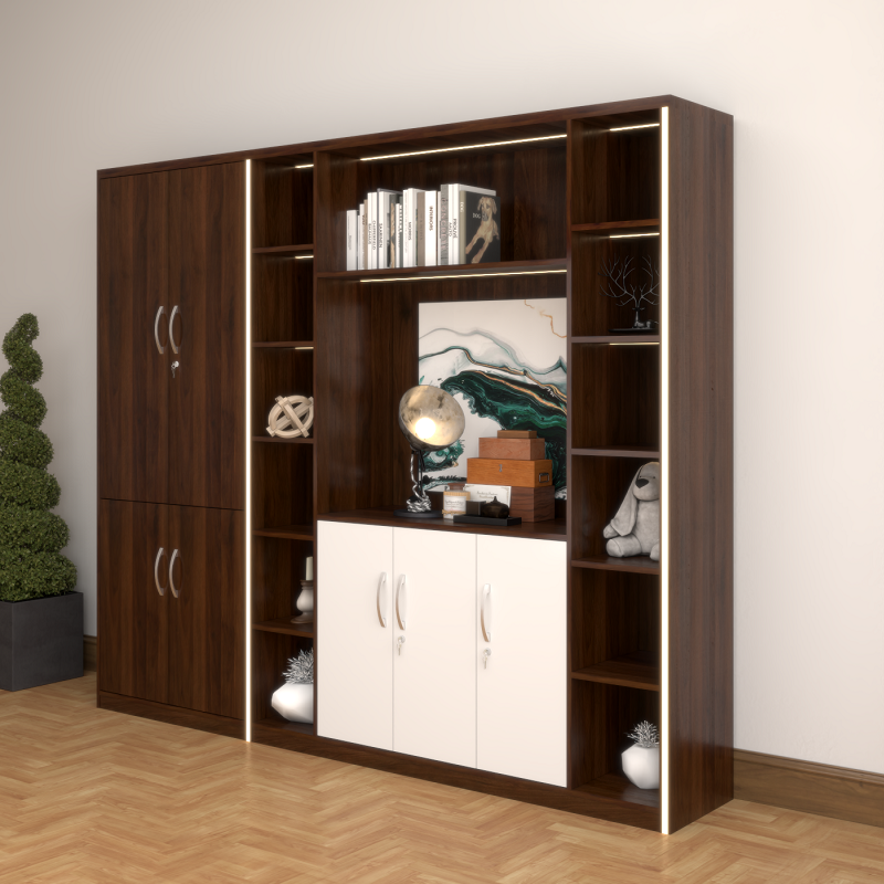 Tủ giám đốc TGDFG03 làm từ gỗ MDF cao cấp, thiết kế hiện đại và sang trọng với màu sắc trang nhã và các chi tiết tinh xảo.
