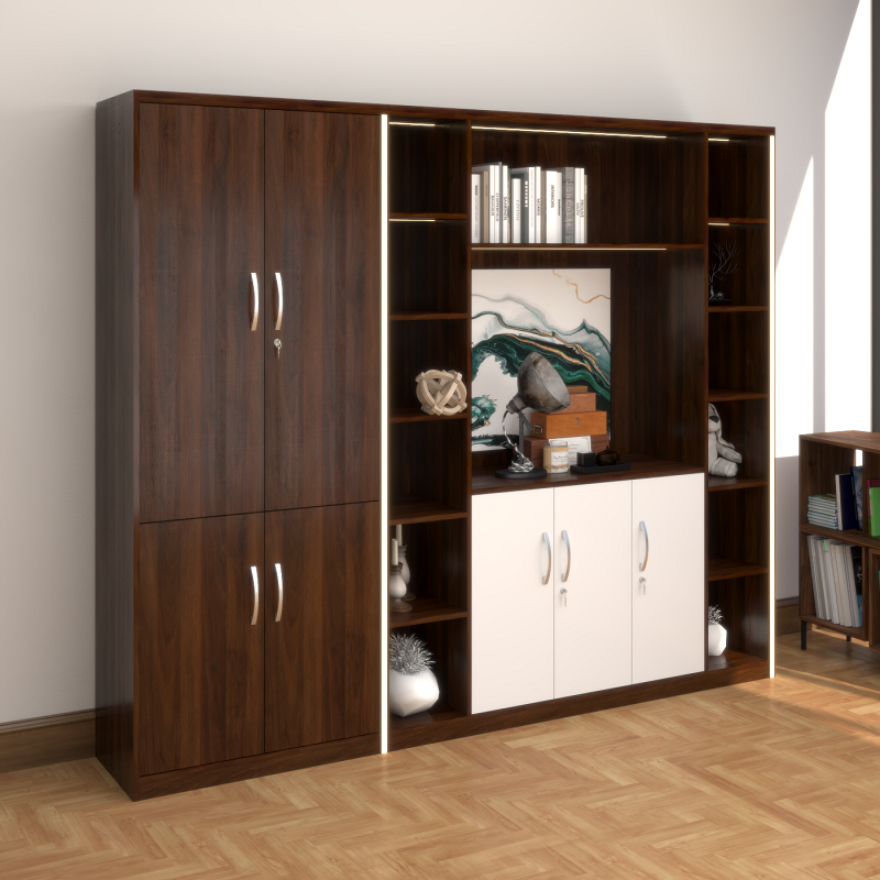 Tủ giám đốc TGDFG03 làm từ gỗ MDF cao cấp, thiết kế hiện đại và sang trọng với màu sắc trang nhã và các chi tiết tinh xảo.