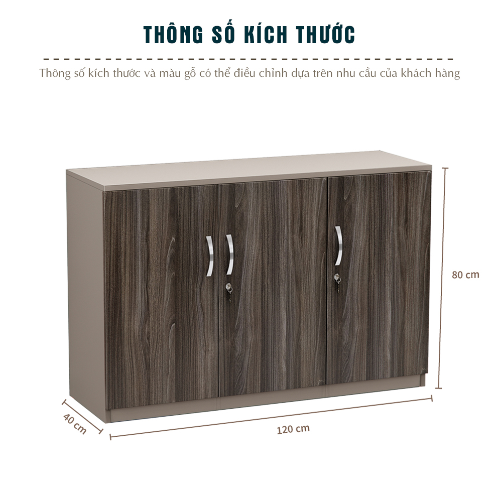 tủ tài liệu thấp FGTGD02, tủ văn phòng đẹp, tủ gỗ 1m2, nội thất văn phòng BK HOME